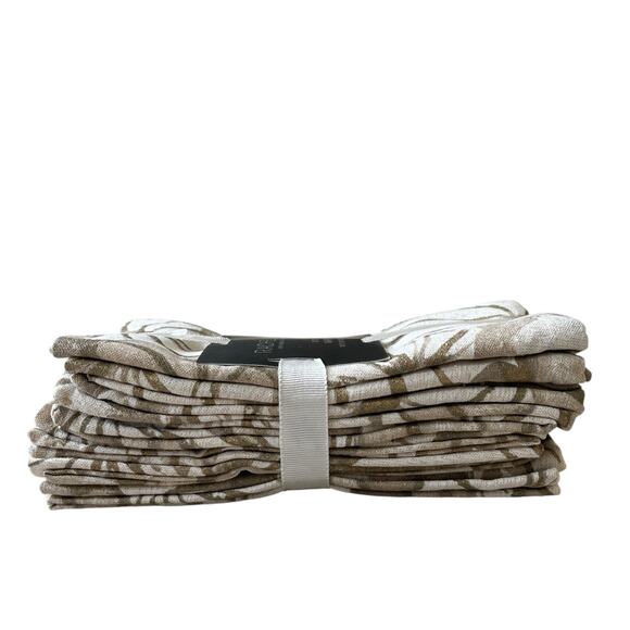 Rachel Zoe Fall Pumpkin Cotton Dinner Napkins 18x18 Beige Gold Fleck Set of 8 - Picture 4 of 12